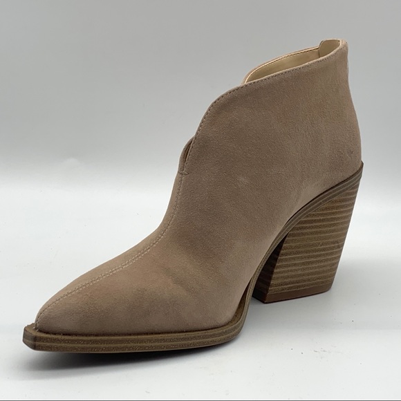 VINCE CAMUTO Ginsel Taupe Suede Bootie - Picture 5 of 15
